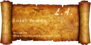 Loidl Aranka névjegykártya