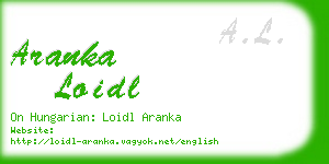 aranka loidl business card